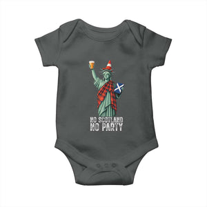 No Scotland No Party Funny Statue of Liberty Celebration Baby Onesie Saltire Flag Glasgow Cone Scottish Football Fans TS02 Dark Heather Print Your Wear