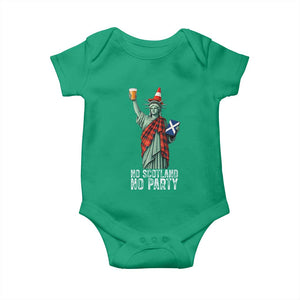 No Scotland No Party Funny Statue of Liberty Celebration Baby Onesie Saltire Flag Glasgow Cone Scottish Football Fans TS02 Irish Green Print Your Wear