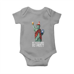 No Scotland No Party Funny Statue of Liberty Celebration Baby Onesie Saltire Flag Glasgow Cone Scottish Football Fans TS02 Sport Gray Print Your Wear