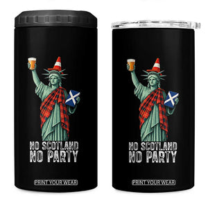 No Scotland No Party Funny Statue of Liberty Celebration 4 in 1 Can Cooler Tumbler Saltire Flag Glasgow Cone Scottish Football Fans TS02 One Size: 16 oz Black Print Your Wear