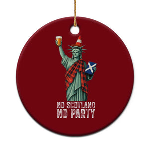 No Scotland No Party Funny Statue of Liberty Celebration Ceramic Ornament Saltire Flag Glasgow Cone Scottish Football Fans TS02 1pc Red Print Your Wear