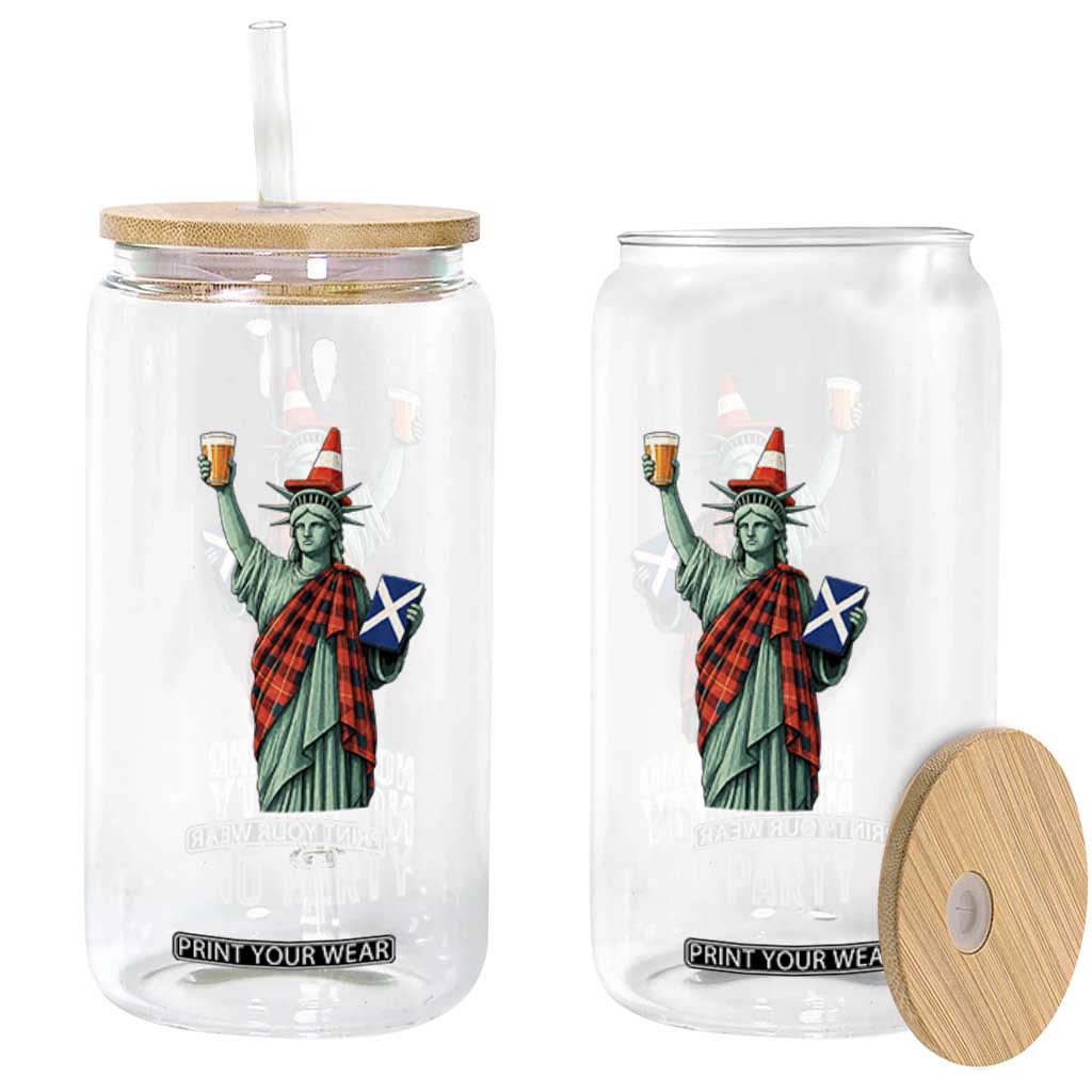 No Scotland No Party Funny Statue of Liberty Celebration Glass Can Saltire Flag Glasgow Cone Scottish Football Fans TS02 Print Your Wear