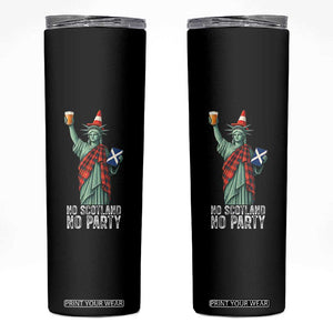 No Scotland No Party Funny Statue of Liberty Celebration Skinny Tumbler Saltire Flag Glasgow Cone Scottish Football Fans TS02 Black Print Your Wear