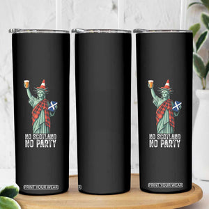 No Scotland No Party Funny Statue of Liberty Celebration Skinny Tumbler Saltire Flag Glasgow Cone Scottish Football Fans TS02 Print Your Wear