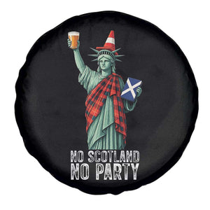 No Scotland No Party Funny Statue of Liberty Celebration Spare Tire Cover Saltire Flag Glasgow Cone Scottish Football Fans TS02 Print Your Wear