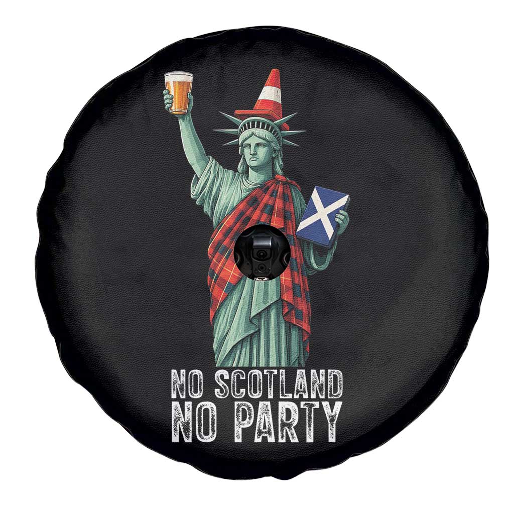 No Scotland No Party Funny Statue of Liberty Celebration Spare Tire Cover Saltire Flag Glasgow Cone Scottish Football Fans TS02 Print Your Wear