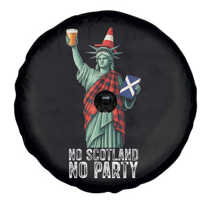 No Scotland No Party Funny Statue of Liberty Celebration Spare Tire Cover Saltire Flag Glasgow Cone Scottish Football Fans TS02 Print Your Wear