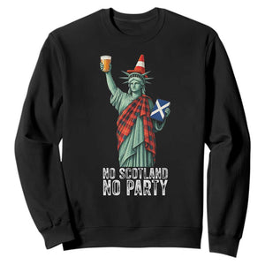 No Scotland No Party Funny Statue of Liberty Celebration Sweatshirt Saltire Flag Glasgow Cone Scottish Football Fans TS02 Black Print Your Wear