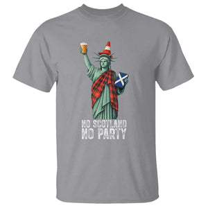 No Scotland No Party Funny Statue of Liberty Celebration T Shirt Saltire Flag Glasgow Cone Scottish Football Fans TS02 Sport Gray Print Your Wear
