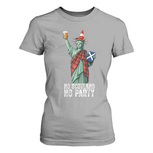 No Scotland No Party Funny Statue of Liberty Celebration T Shirt For Women Saltire Flag Glasgow Cone Scottish Football Fans TS02 Sport Gray Print Your Wear