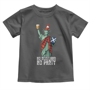 No Scotland No Party Funny Statue of Liberty Celebration Toddler T Shirt Saltire Flag Glasgow Cone Scottish Football Fans TS02 Dark Heather Print Your Wear