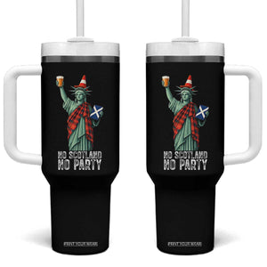 No Scotland No Party Funny Statue of Liberty Celebration Tumbler With Handle Saltire Flag Glasgow Cone Scottish Football Fans TS02 One Size: 40 oz Black Print Your Wear