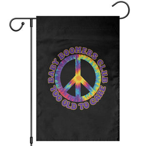 Baby Boomers Club Too Old To Care Retro Tie Dye Effect Printing Garden Flag Peace Sign Groovy 60s Hippie Humor Graphic TS02 Black Print Your Wear