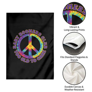 Baby Boomers Club Too Old To Care Retro Tie Dye Effect Printing Garden Flag Peace Sign Groovy 60s Hippie Humor Graphic TS02 Print Your Wear