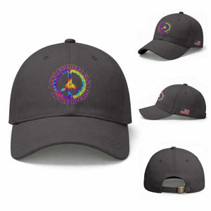 Baby Boomers Club Too Old To Care Retro Tie Dye Effect Printing Baseball Cap Peace Sign Groovy 60s Hippie Humor Graphic TS02 Baseball Cap Universal Fit Dark Gray Print Your Wear