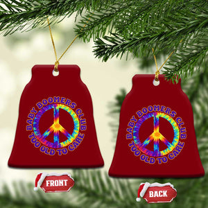 Baby Boomers Club Too Old To Care Retro Tie Dye Effect Printing Ceramic Ornament Peace Sign Groovy 60s Hippie Humor Graphic TS02 Print Your Wear