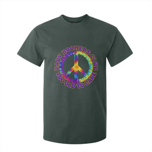 Baby Boomers Club Too Old To Care Retro Tie Dye Effect Printing T Shirt For Kid Peace Sign Groovy 60s Hippie Humor Graphic TS02 Dark Forest Green Print Your Wear