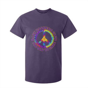 Baby Boomers Club Too Old To Care Retro Tie Dye Effect Printing T Shirt For Kid Peace Sign Groovy 60s Hippie Humor Graphic TS02 Purple Print Your Wear