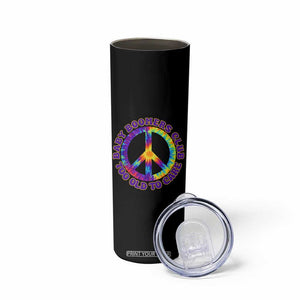Baby Boomers Club Too Old To Care Retro Tie Dye Effect Printing Skinny Tumbler Peace Sign Groovy 60s Hippie Humor Graphic TS02 Print Your Wear