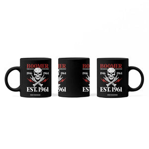 Funny Baby Boomer The Badass Generation Coffee Mug EST 1961 Birthday Gift Skull Rock On Graphic