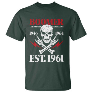 Funny Baby Boomer The Badass Generation T Shirt EST 1961 Birthday Gift Skull Rock On Graphic