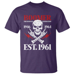 Funny Baby Boomer The Badass Generation T Shirt EST 1961 Birthday Gift Skull Rock On Graphic