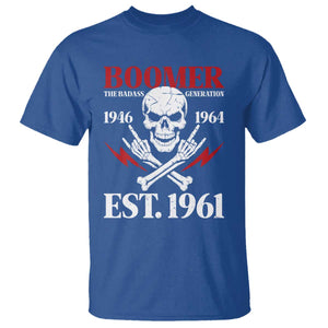 Funny Baby Boomer The Badass Generation T Shirt EST 1961 Birthday Gift Skull Rock On Graphic