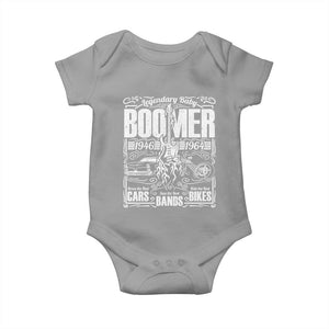 Legendary Baby Boomer Generation 1946 to 1964 Baby Onesie Vintage Rocker Classic Cars And Bikes Graphic
