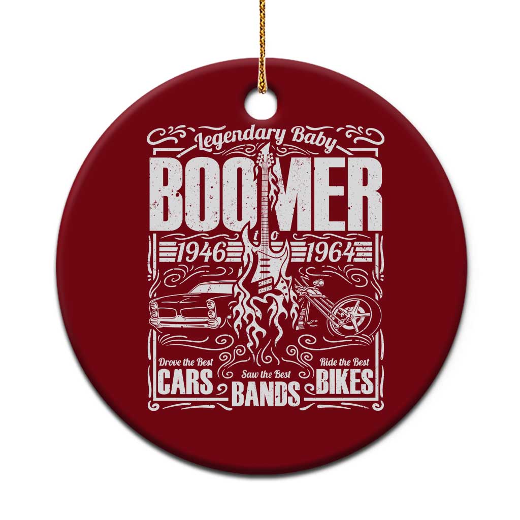 Legendary Baby Boomer Generation 1946 to 1964 Ceramic Ornament Vintage Rocker Classic Cars And Bikes Graphic TS02 1pc Red Print Your Wear