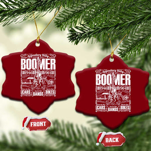 Legendary Baby Boomer Generation 1946 to 1964 Ceramic Ornament Vintage Rocker Classic Cars And Bikes Graphic