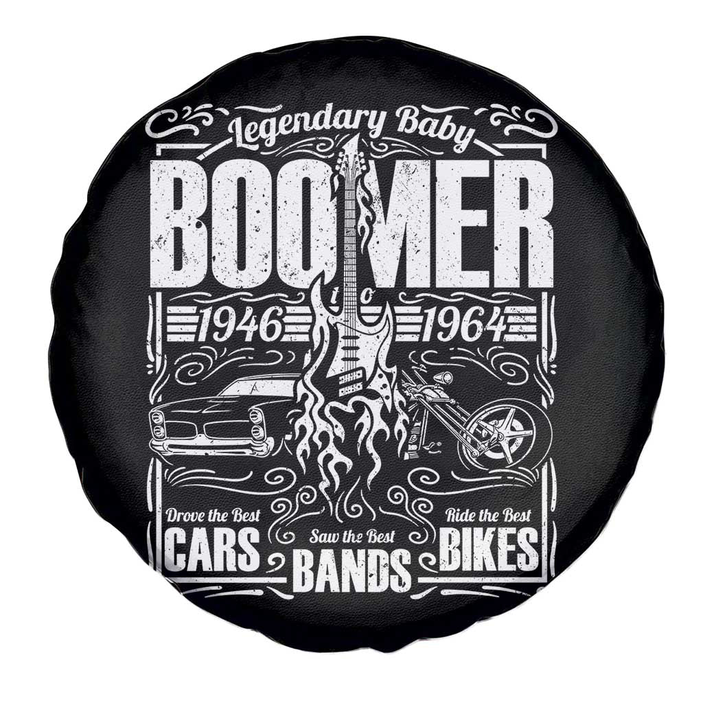 Legendary Baby Boomer Generation 1946 to 1964 Spare Tire Cover Vintage Rocker Classic Cars And Bikes Graphic