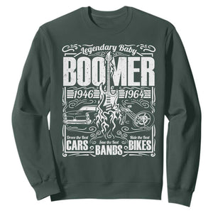 Legendary Baby Boomer Generation 1946 to 1964 Sweatshirt Vintage Rocker Classic Cars And Bikes Graphic