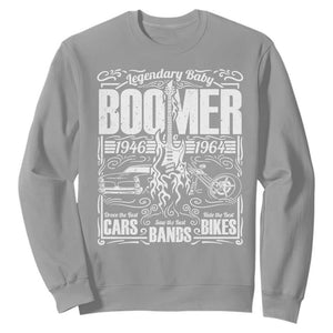 Legendary Baby Boomer Generation 1946 to 1964 Sweatshirt Vintage Rocker Classic Cars And Bikes Graphic