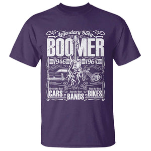 Legendary Baby Boomer Generation 1946 to 1964 T Shirt Vintage Rocker Classic Cars And Bikes Graphic