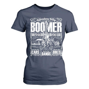 Legendary Baby Boomer Generation 1946 to 1964 T Shirt For Women Vintage Rocker Classic Cars And Bikes Graphic