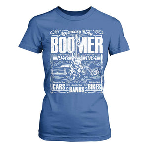 Legendary Baby Boomer Generation 1946 to 1964 T Shirt For Women Vintage Rocker Classic Cars And Bikes Graphic