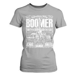 Legendary Baby Boomer Generation 1946 to 1964 T Shirt For Women Vintage Rocker Classic Cars And Bikes Graphic