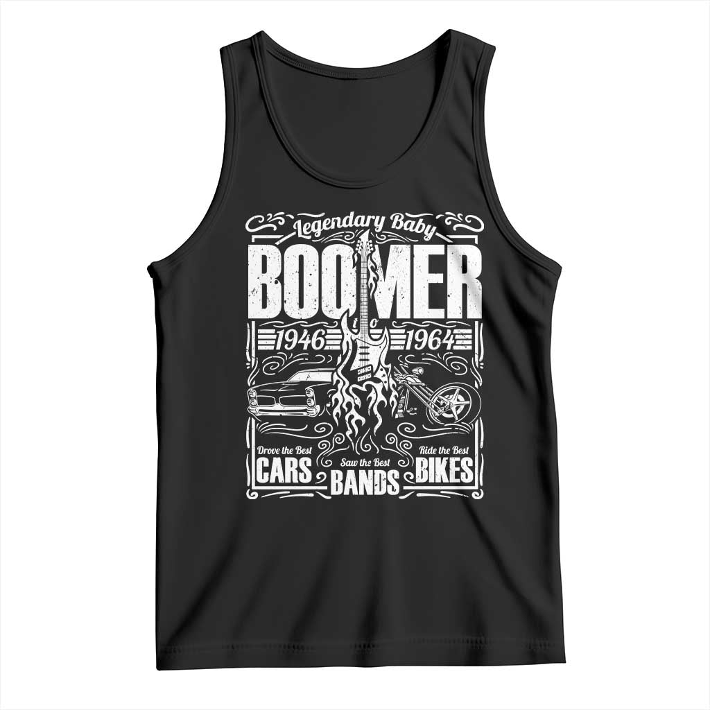 Legendary Baby Boomer Generation 1946 to 1964 Tank Top Vintage Rocker Classic Cars And Bikes Graphic TS02 Black Print Your Wear
