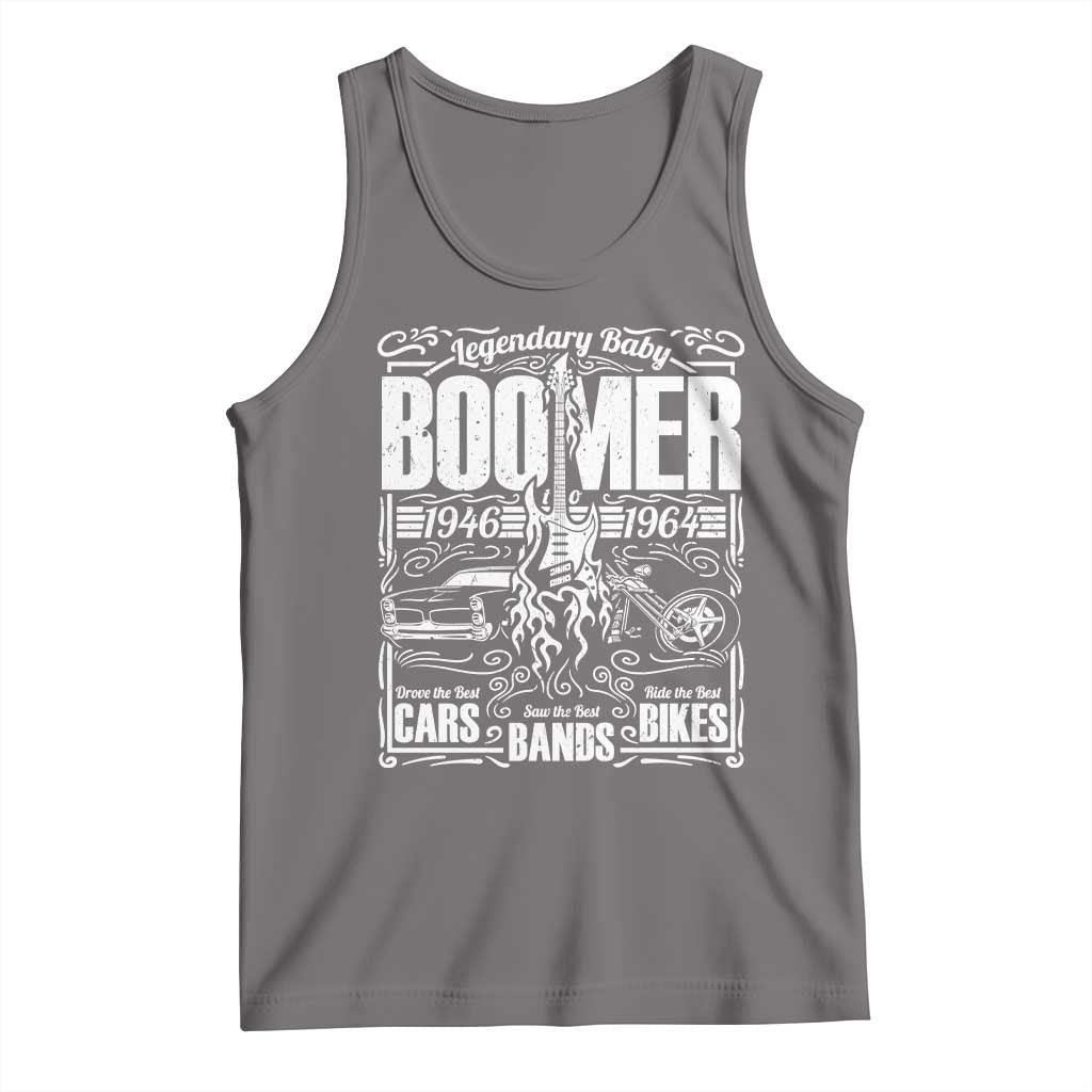 Legendary Baby Boomer Generation 1946 to 1964 Tank Top Vintage Rocker Classic Cars And Bikes Graphic