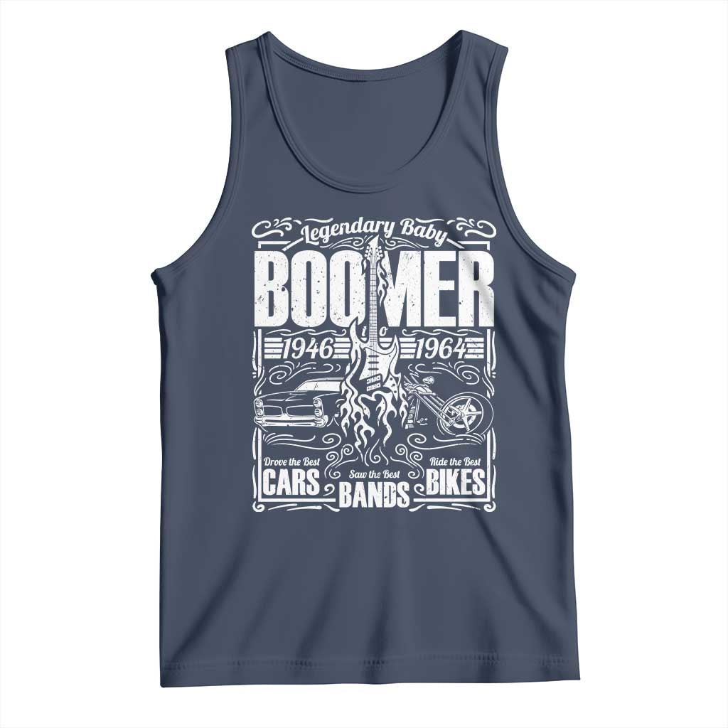 Legendary Baby Boomer Generation 1946 to 1964 Tank Top Vintage Rocker Classic Cars And Bikes Graphic