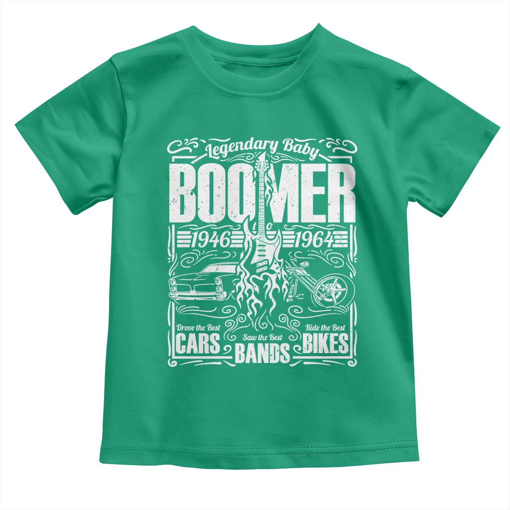 Legendary Baby Boomer Generation 1946 to 1964 Toddler T Shirt Vintage Rocker Classic Cars And Bikes Graphic
