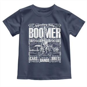 Legendary Baby Boomer Generation 1946 to 1964 Toddler T Shirt Vintage Rocker Classic Cars And Bikes Graphic