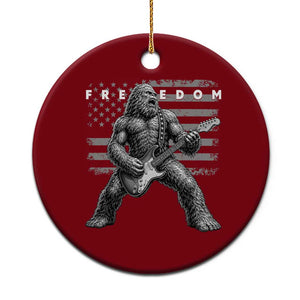 Freedom Bigfoot Playing Electric Guitar Ceramic Ornament Sasquatch Rock Star American Flag Patriotic Graphic TS02 1pc Red Print Your Wear