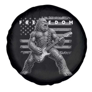 Freedom Bigfoot Playing Electric Guitar Spare Tire Cover Sasquatch Rock Star American Flag Patriotic Graphic TS02 Print Your Wear