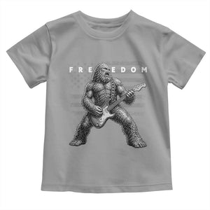 Freedom Bigfoot Playing Electric Guitar Toddler T Shirt Sasquatch Rock Star American Flag Patriotic Graphic TS02 Sport Gray Print Your Wear