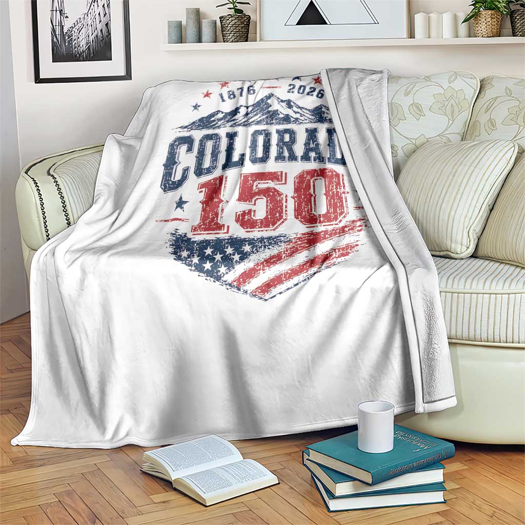 Colorado Rocky Mountains 150th Anniversary Throw Blanket Sesquicentennial 1876 2026 Patriotic Graphic TS02 Print Your Wear