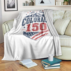 Colorado Rocky Mountains 150th Anniversary Throw Blanket Sesquicentennial 1876 2026 Patriotic Graphic TS02 Print Your Wear
