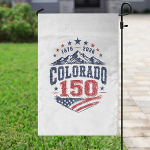 Colorado Rocky Mountains 150th Anniversary Garden Flag Sesquicentennial 1876 2026 Patriotic Graphic TS02 Print Your Wear