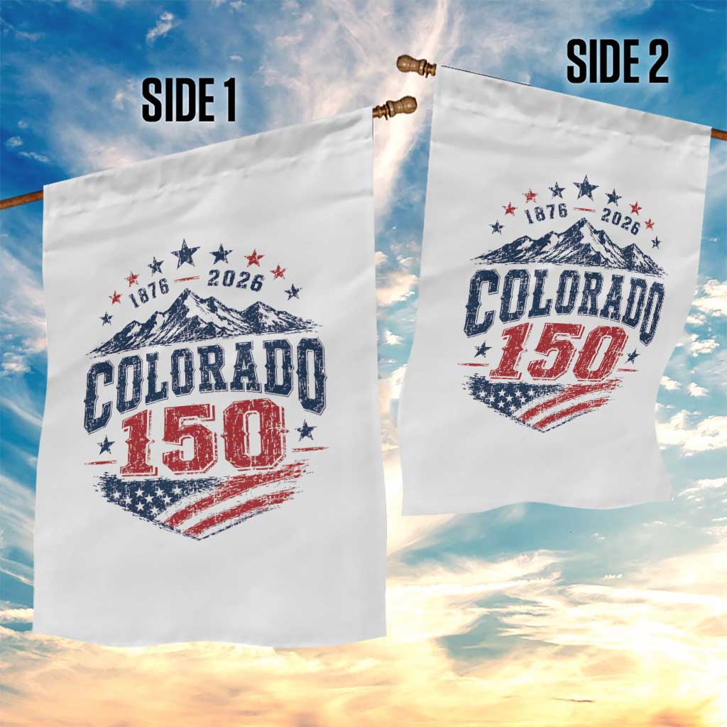 Colorado Rocky Mountains 150th Anniversary Garden Flag Sesquicentennial 1876 2026 Patriotic Graphic TS02 Print Your Wear