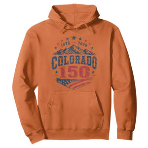 Colorado Rocky Mountains 150th Anniversary Hoodie Sesquicentennial 1876 2026 Patriotic Graphic TS02 Orange Print Your Wear